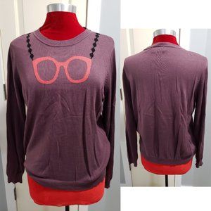 Quirky Glasses Pullover Sweater